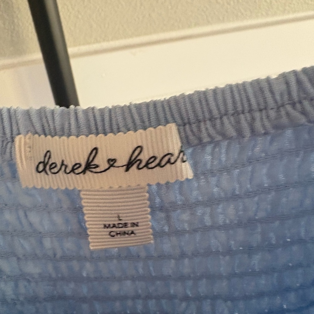 Derek Heart Light Blue Smocked Maxi Dress Size L NWT NEW - Picture 4 of 5